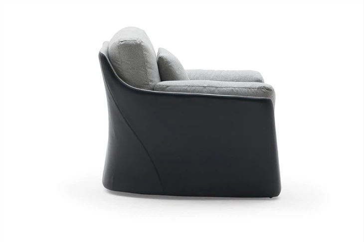 Occasional Chair Villa Living Room And Bedroom Lounge Chair With Leather And Velvet Upholstery